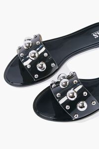 BLACK Studded Jelly Sandals, image 4