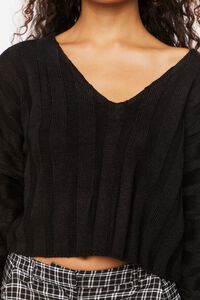 BLACK Ribbed Relaxed-Fit Sweater, image 6