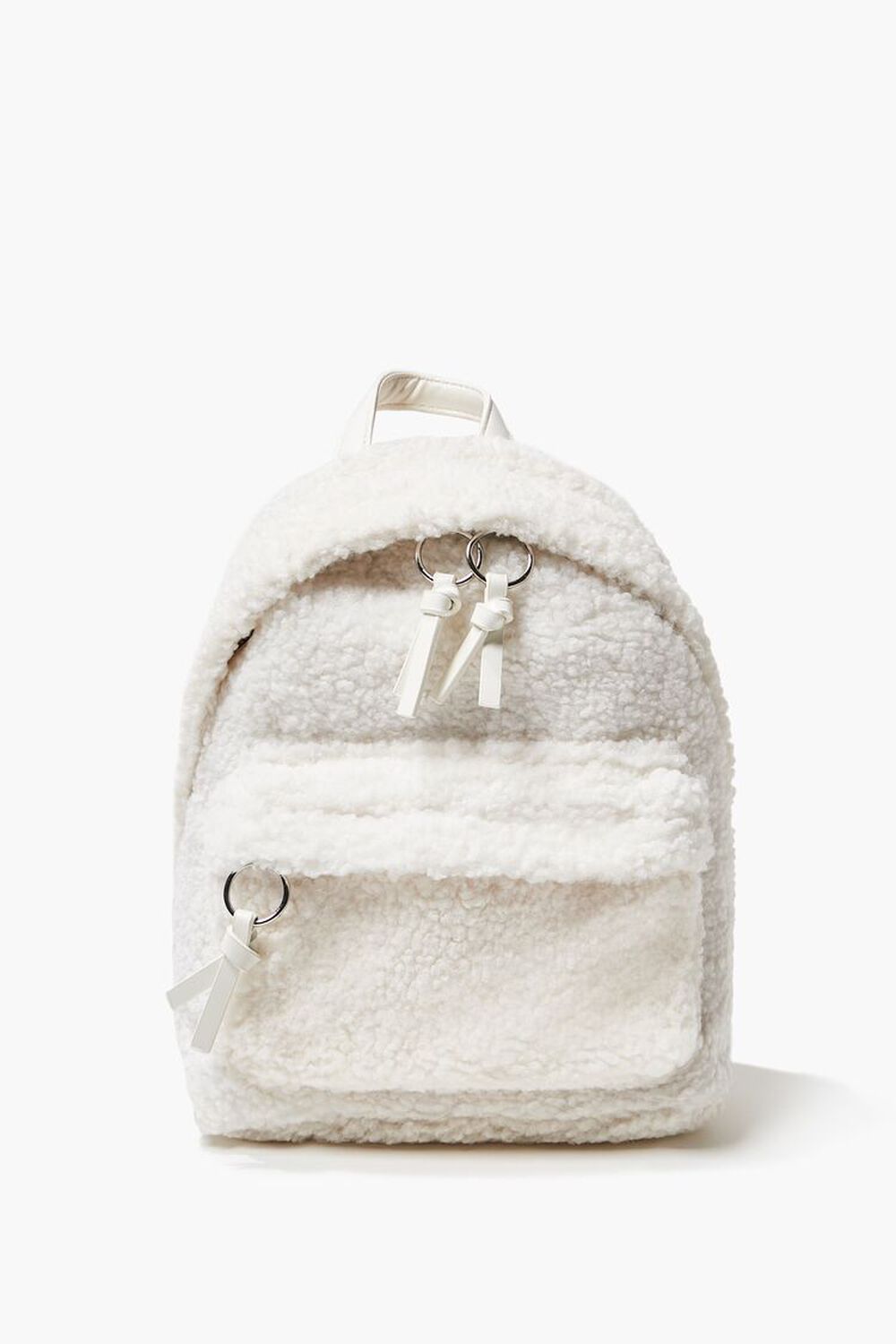 Faux Shearling Zippered Backpack, image 1