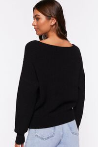 BLACK Ribbed Drop-Sleeve Sweater, image 3