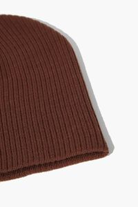 BROWN Ribbed Knit Beanie, image 6