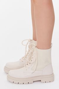 CREAM Faux Leather Ribbed Booties, image 2
