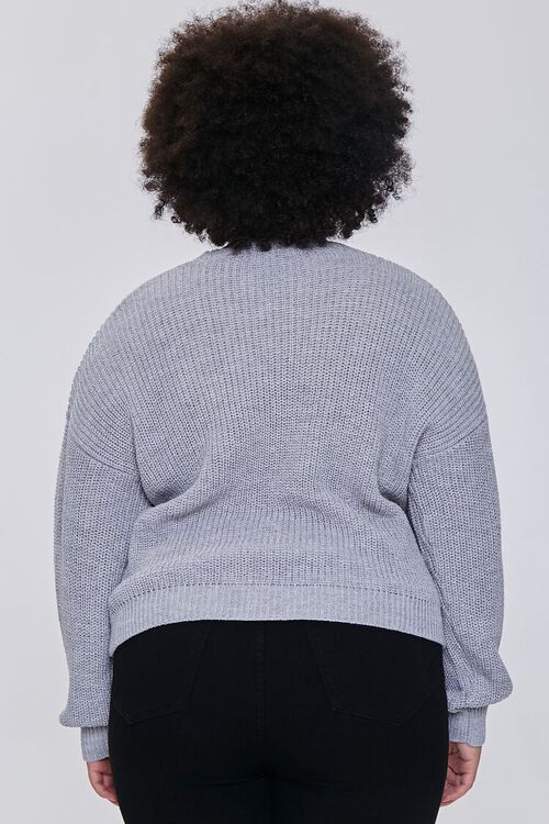 HEATHER GREY Plus Size Drop-Sleeve Sweater, image 3