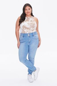 TAUPE/WHITE Plus Size Cloud Wash Tank Top, image 4