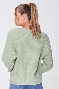 GREEN/MULTI Marled V-Neck Sweater, image 3