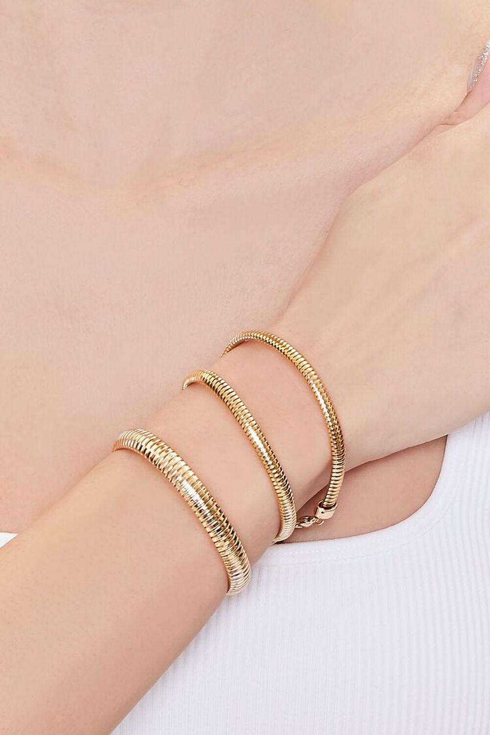 GOLD Snake Chain Bracelet Set, image 1