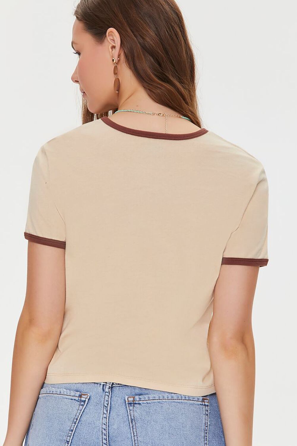 BROWN/MULTI Woodstock Graphic Cropped Ringer Tee, image 3