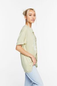 BEIGE/WHITE Knotted Motorcyle Graphic Tunic, image 2