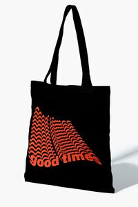 BLACK/RED Men Good Times Graphic Tote Bag, image 2