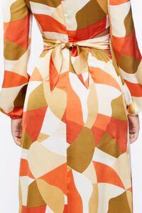 RUST/MULTI Satin Abstract Print Maxi Dress, image 6