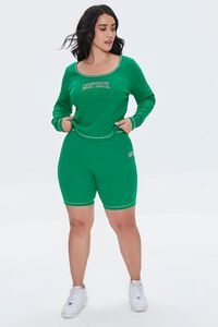 GREEN Plus Size Montauk Biker Shorts, image 5