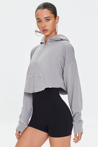 GREY French Terry Zip-Up Hoodie, image 2
