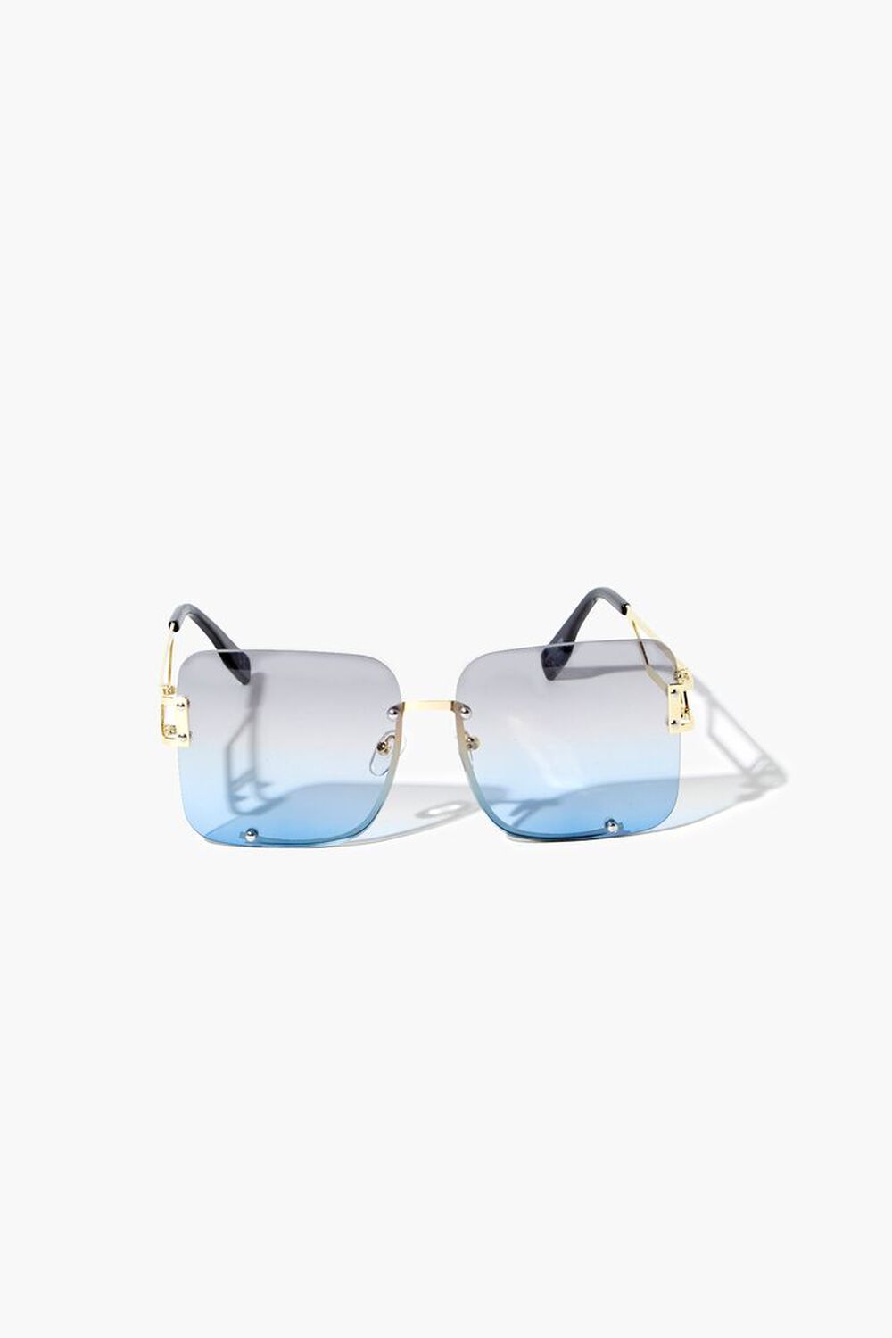 GOLD/BLUE Gradient Square Sunglasses, image 1