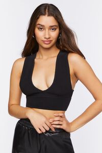 Sweater-Knit Cropped Tank Top, image 1