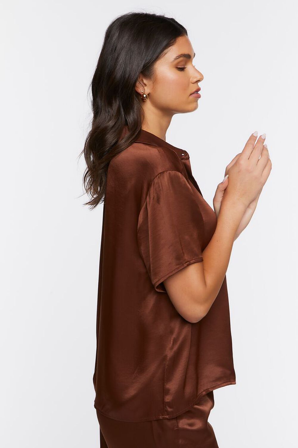 CHOCOLATE Oversized Button-Front Shirt, image 2