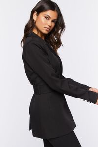 BLACK Belted Double-Breasted Blazer, image 2