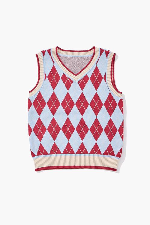 BLUE/MULTI Girls Argyle Sweater Vest (Kids), image 1