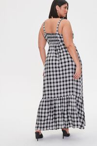 BLACK/WHITE Plus Size Plaid Maxi Dress, image 4
