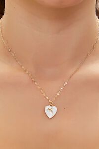 GOLD/MULTI Dolphin Heart Pendant Necklace, image 1
