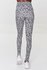 WHITE/BLACK Active Leopard Print Leggings, image 4