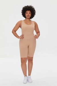 WALNUT Plus Size Fitted Tank Romper, image 4