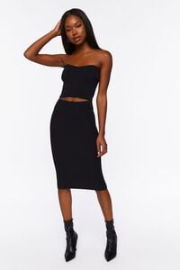 BLACK Sweater-Knit Tube Top, image 4
