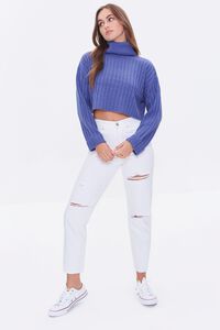 BLUE Ribbed Turtleneck Sweater, image 4