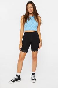 BLACK Lace-Trim Biker Shorts, image 5