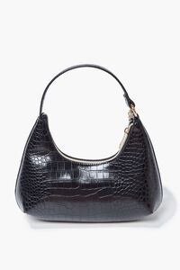 Faux Croc Leather Shoulder Bag, image 3