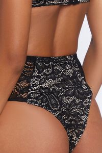 BLACK/NUDE Crisscross Lace Cheeky Panties, image 4