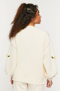 VANILLA/MULTI Banana Print Open-Front Cardigan Sweater, image 3