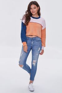 ORANGE/MULTI Cropped Colorblock Sweater, image 4