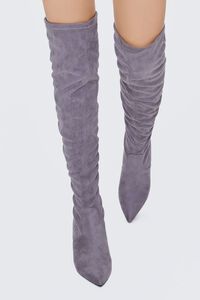 GREY Faux Suede Over-the-Knee Boots, image 4