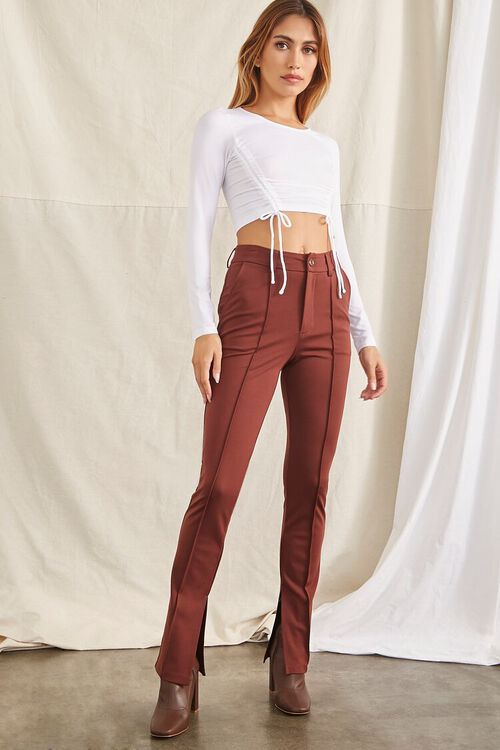 BROWN Relaxed-Fit Ankle Pants, image 1