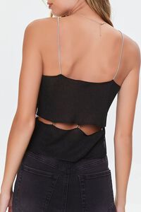 BLACK O-Ring Cutout Sweater-Knit Cami, image 3