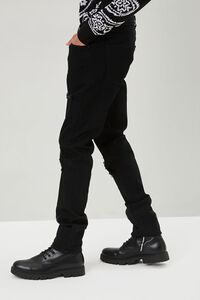 BLACK Distressed Paisley Slim-Fit Jeans, image 3