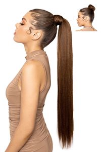MEDIUM BROWN COMBO PRETTYPARTY The Shayna Hook-and-Loop Wrap-Around Ponytail, image 2