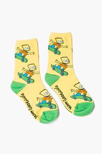 YELLOW/MULTI Bart Simpson Crew Socks, image 2