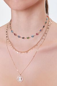 GOLD/MULTI Sun & Moon Charm Layered Necklace, image 1