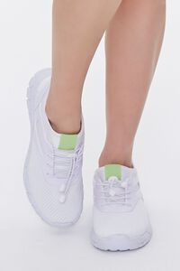 WHITE/LIME Recycled Lace-Up Low-Top Sneakers, image 4