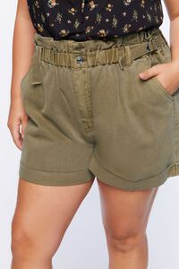 PINE BARK Plus Size Paperbag Corduroy Shorts, image 6
