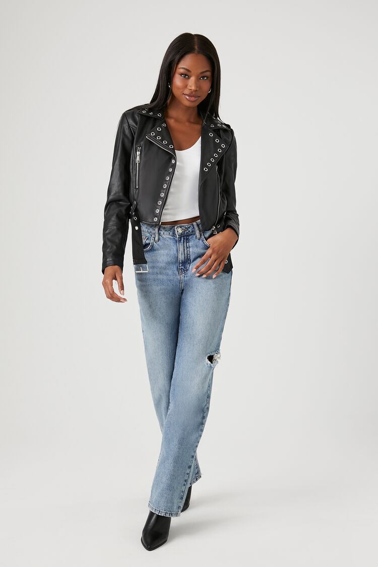 HALFBOY Chiodo Cropped Leather Moto Jacket | Neiman Marcus