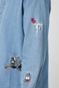 MEDIUM DENIM/MULTI Embroidered Winter Sports Denim Shirt, image 6