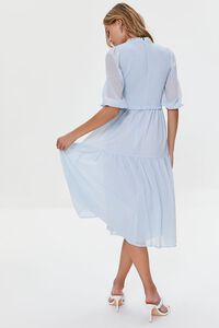 SKY BLUE Smocked Peasant-Sleeve Dress, image 3