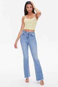 LIGHT YELLOW/WHITE Floral Print Cropped Cami, image 4