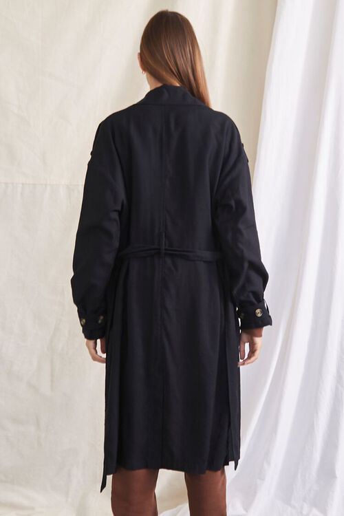 BLACK Double-Breasted Trench Jacket, image 4