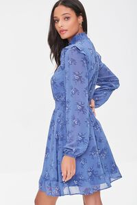 BLUE/MULTI Floral Print Ruffled Mini Dress, image 3