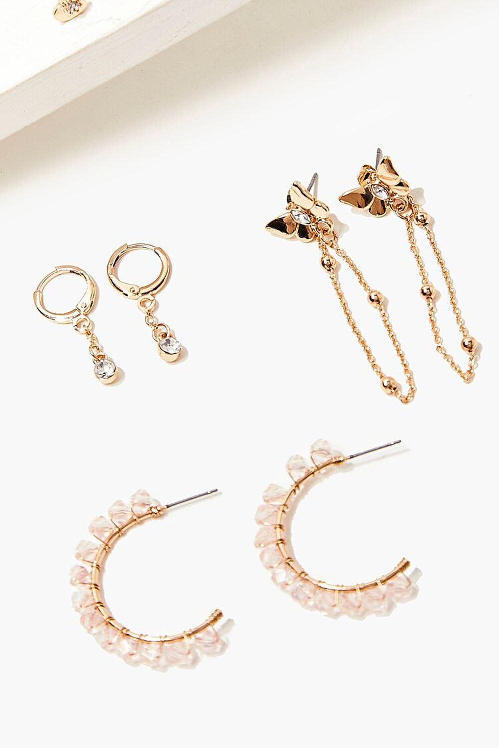 PINK/GOLD Variety Stud & Drop Earring Set, image 3