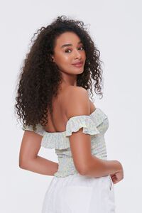 LIGHT YELLOW/MULTI Floral Print Off-the-Shoulder Top, image 2