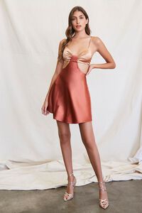 BLUSH/ROSE Satin Cutout Mini Dress, image 4